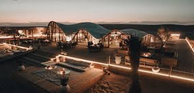 Rooftop terrace at night
