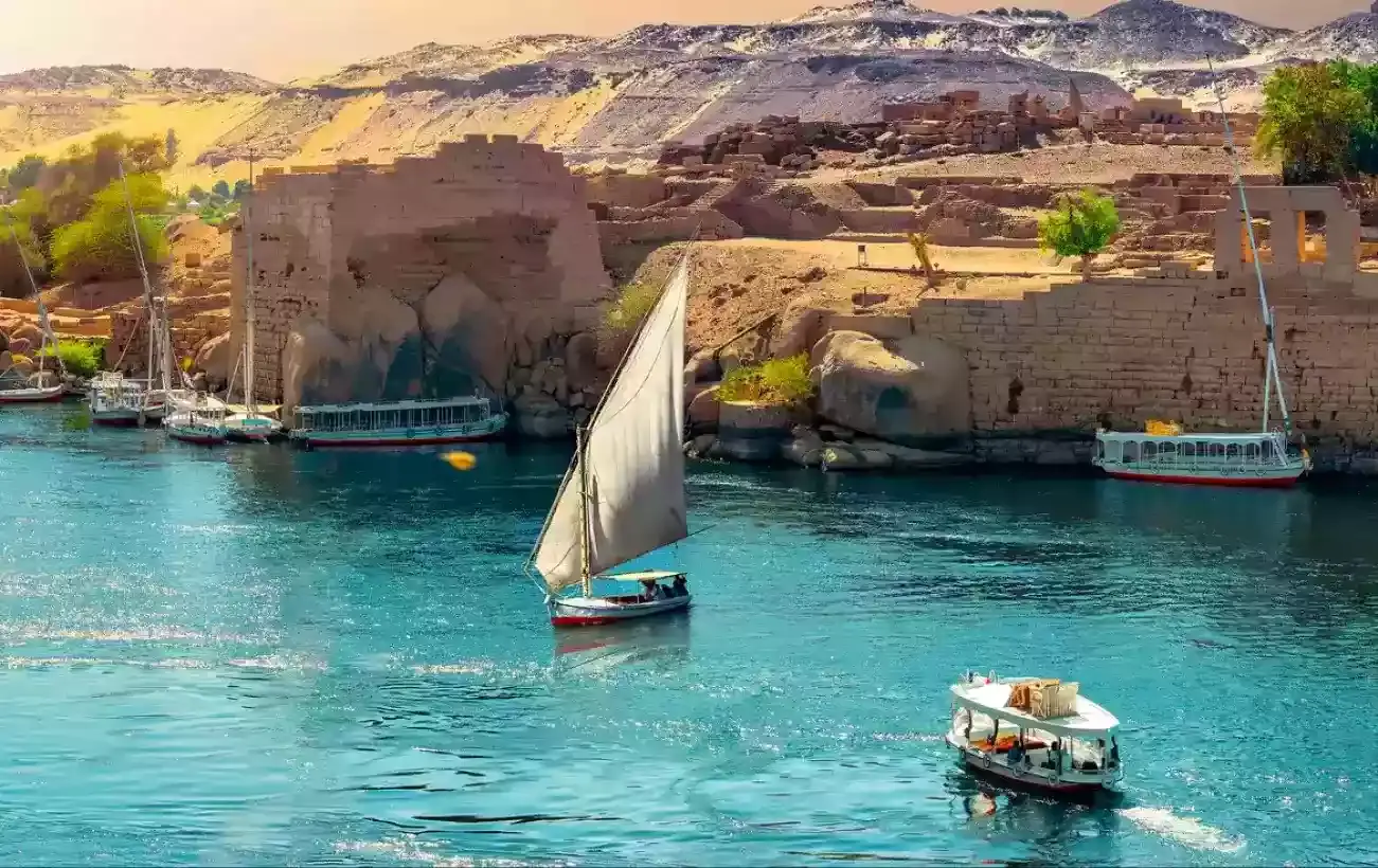 Felucca on the Nile in Aswan
